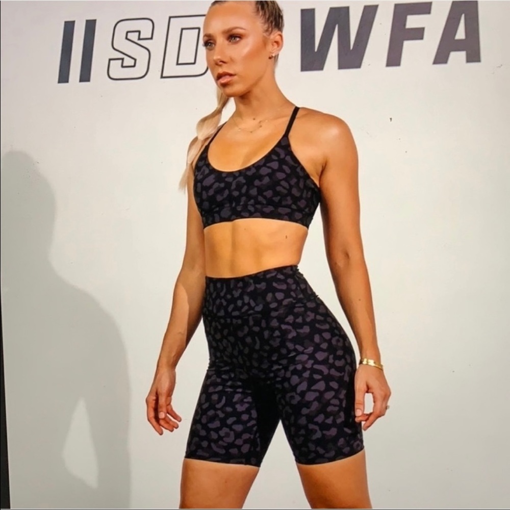 Sarah’s Day x White Fox Boutique Camo Bike Shorts. Black. Size Small.